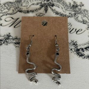 Silver Snake Earrings